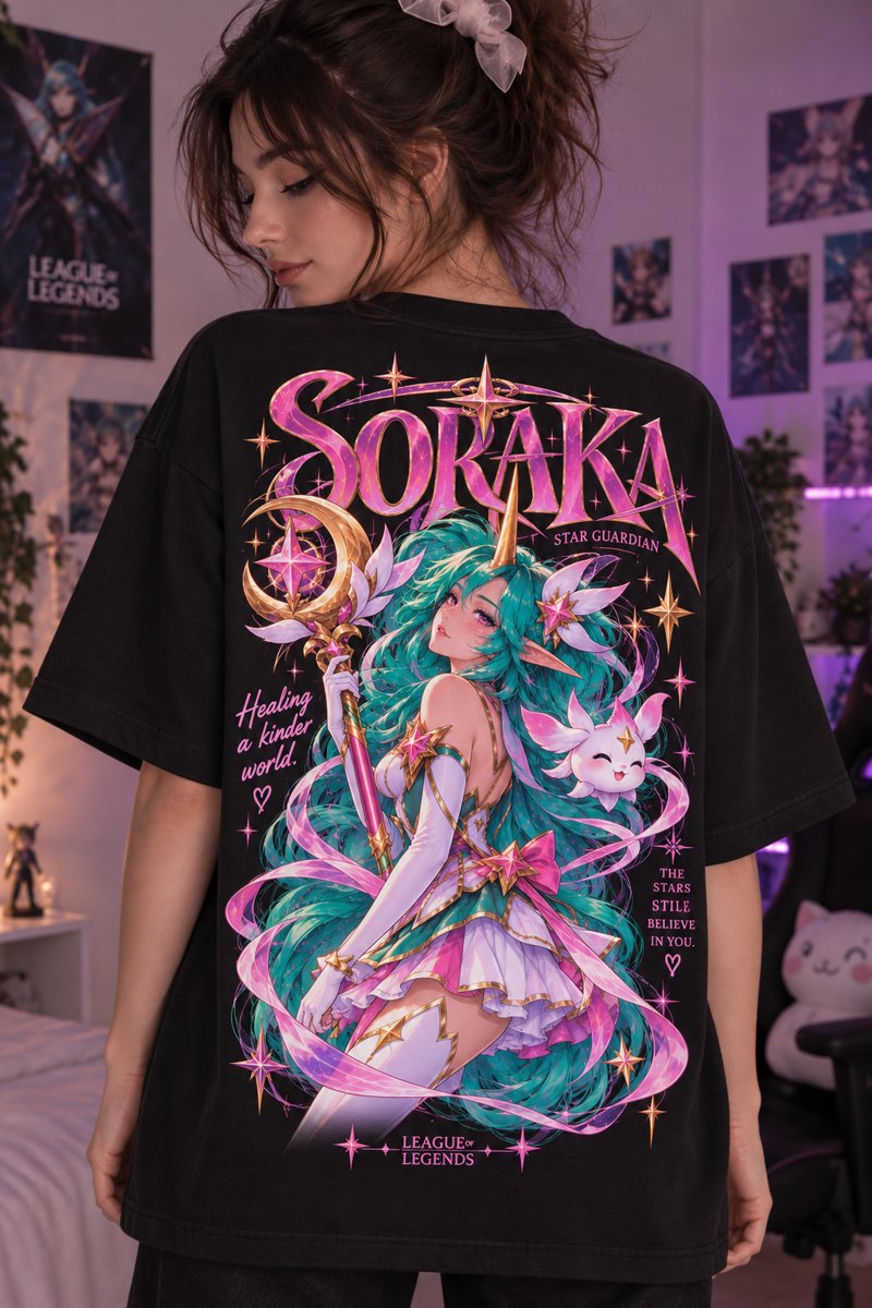 Soraka baskılı tişört