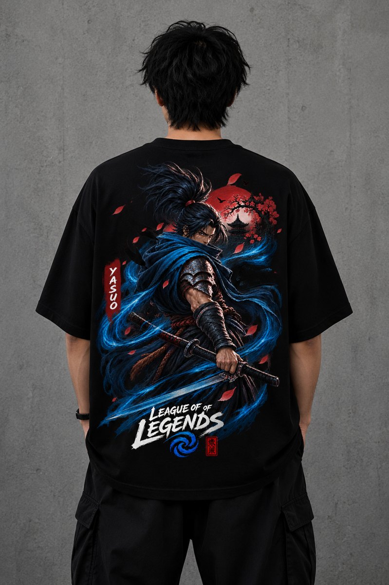 Yasuo baskılı tişört